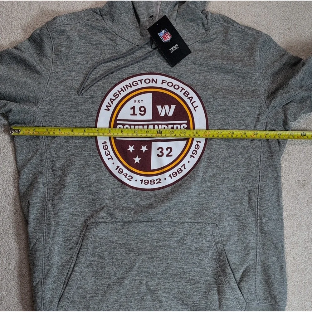 Nike Washington Commanders Heathered Gray Performance Pullover Hoodie Men's M